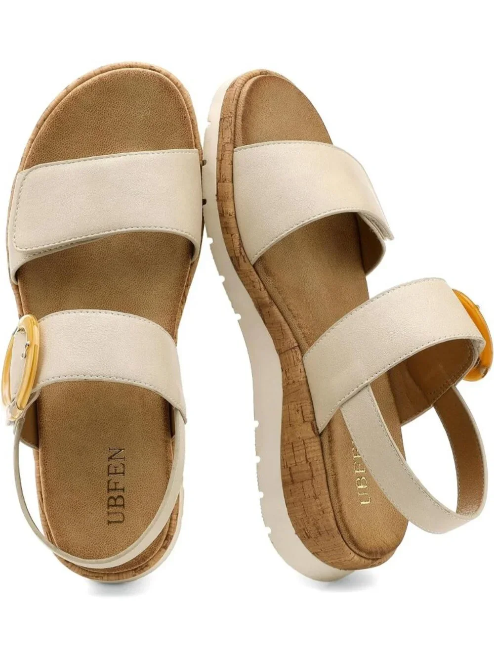 Women's Beige Summer Open Toe Adjustable Ankle Straps Comfortable Sandals